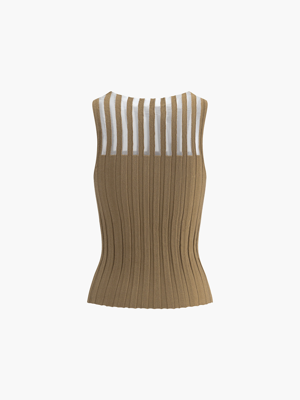 Top sin Mangas Texturizado con Detalle Sheer