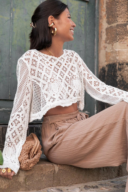 Vela Official Vestido Largo Crochet Blanco Mujer – Mangas Largas, Estilo Bohemio, Tallas S-XL-76533-6958006d-62f0-44ef-a32a-4a014575403a