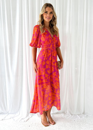 Vestido Maxi Floral para Mujer – Escote V, Manga Corta, Silueta Fluida, Vela Official-83294-6d3d8879-f82a-46e0-ae8f-2ae8238d0da3