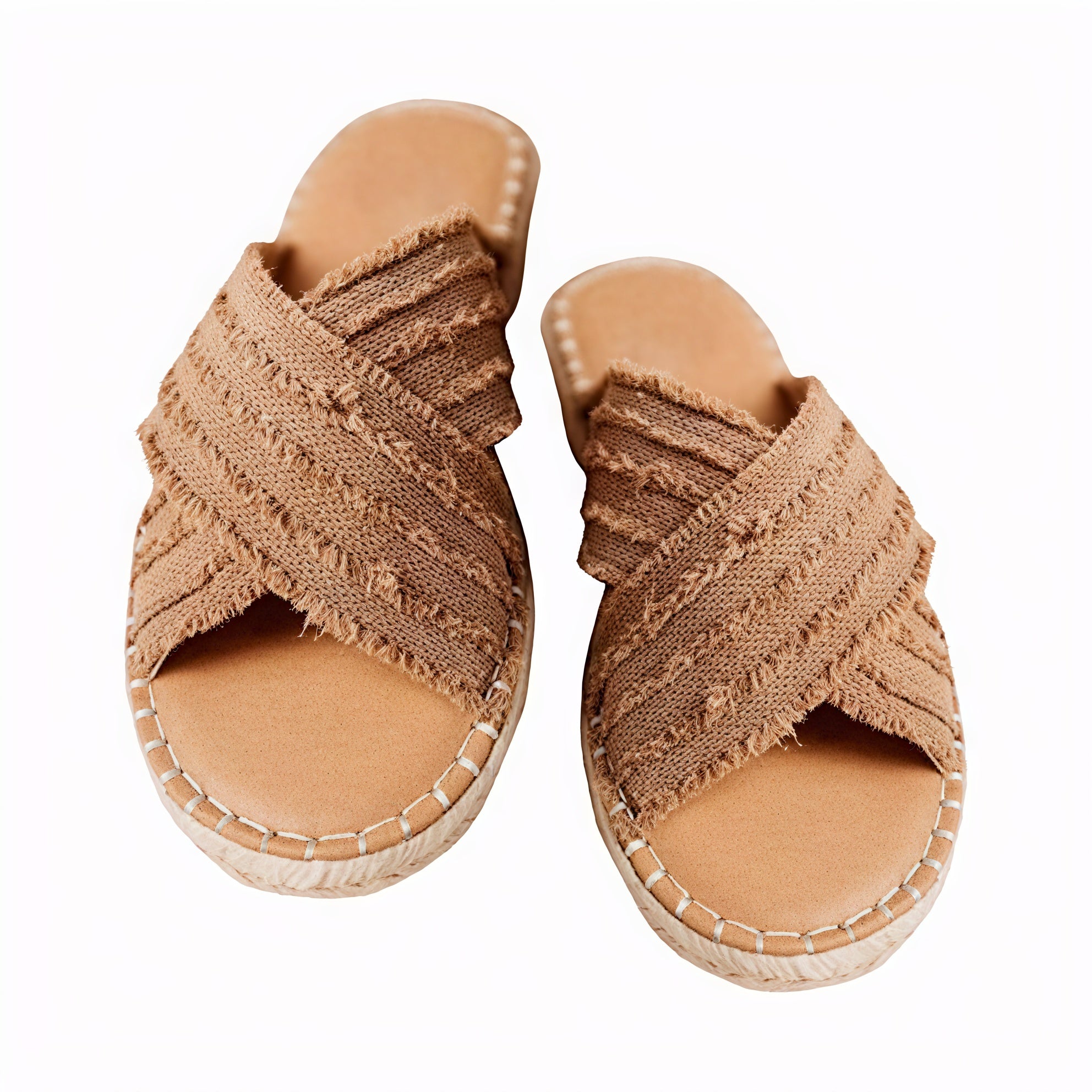 Sandalias de Mujer con Tiras Cruzadas y Suela de Cuerda, Empeine Textil-72720-484f79dd-aaf8-4369-9f28-4e080e970ca7