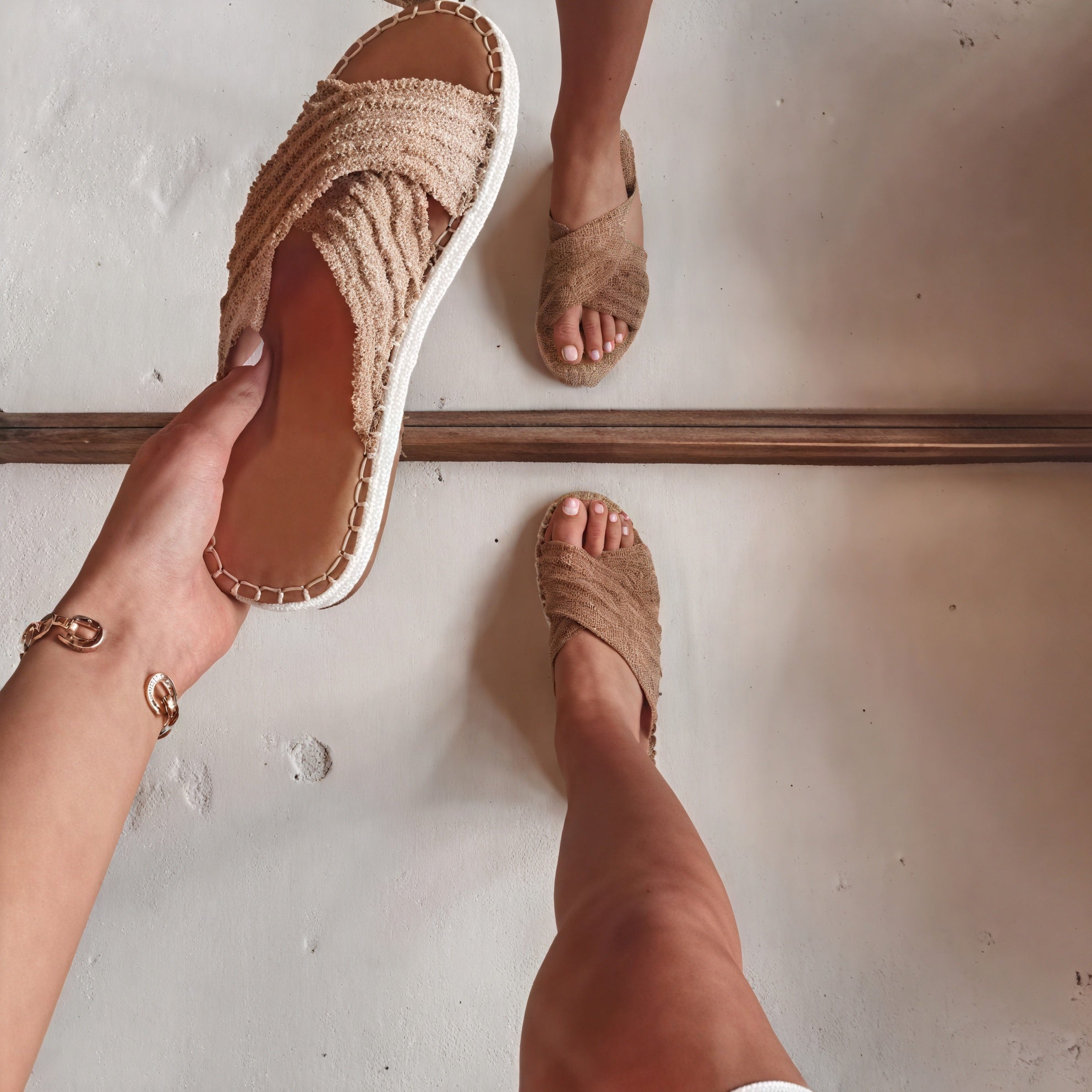 Sandalias de Mujer con Tiras Cruzadas y Suela de Cuerda, Empeine Textil-72720-66979079-14dc-4d56-a8c8-e357fec73168
