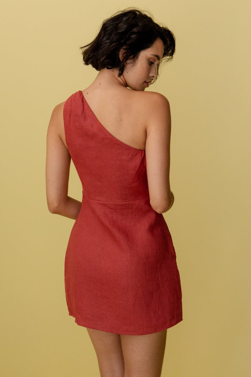 Vela Official Vestido Mini Lino Mujer – Diseño Un Hombro Asimétrico-83276-737a6696-63fe-4218-b449-7b0883e7ac21