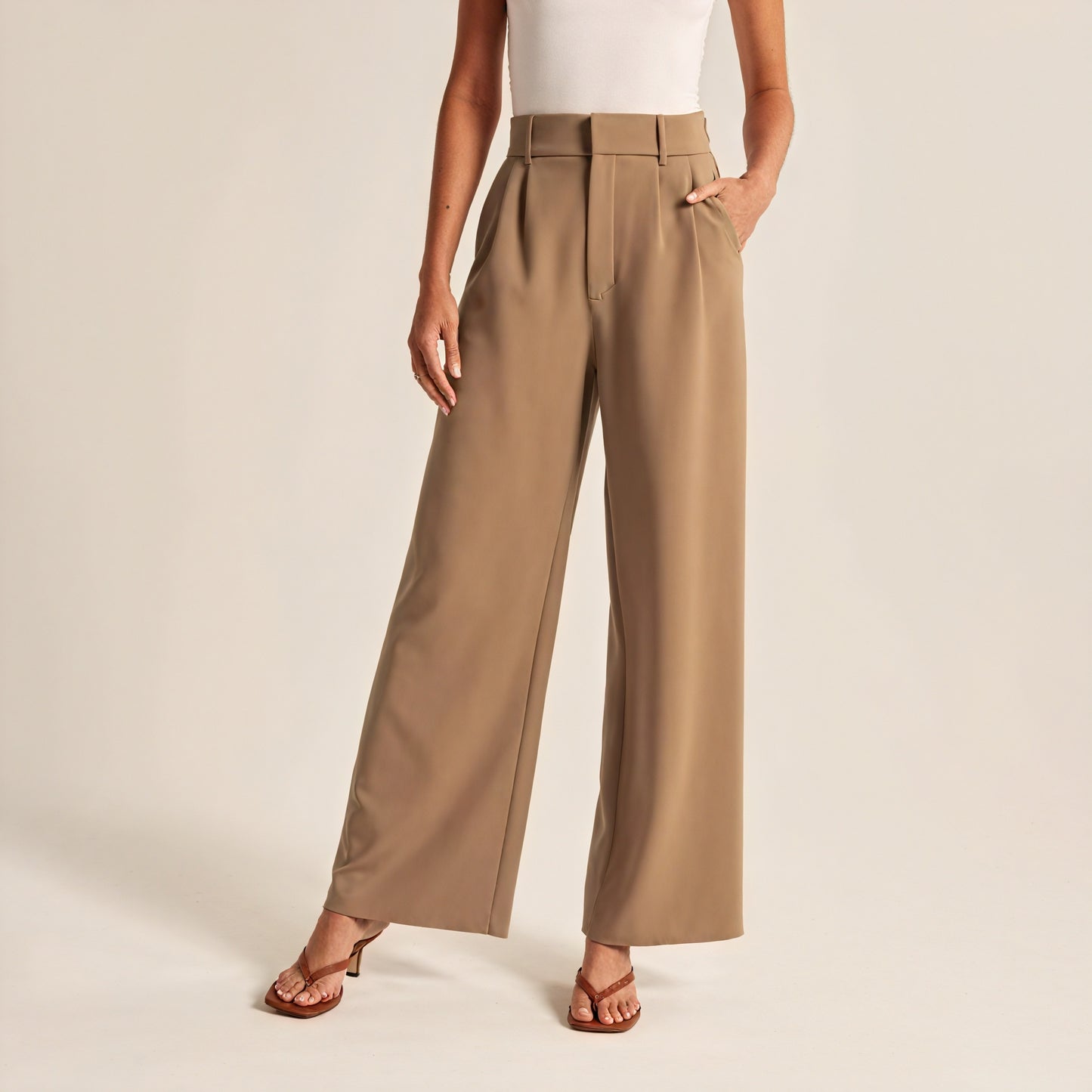 Pantalones Anchos de Cintura Alta