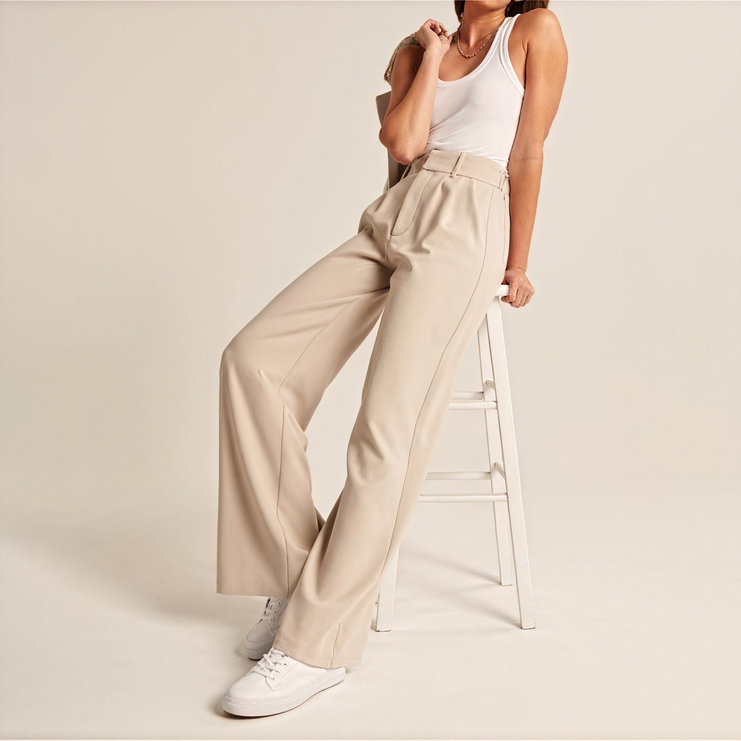 Pantalones Anchos de Cintura Alta