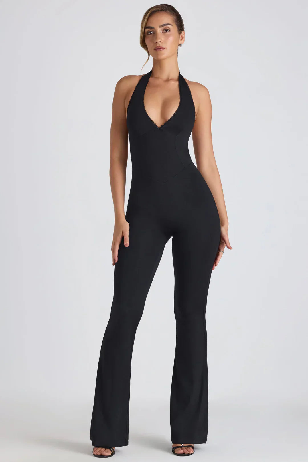 Mono Acanalado de Mujer Cuello Halter Pierna Acampanada Ajustado, Vela Official-83502-75f8aba8-0bfd-47a7-9a86-9832bba33b24