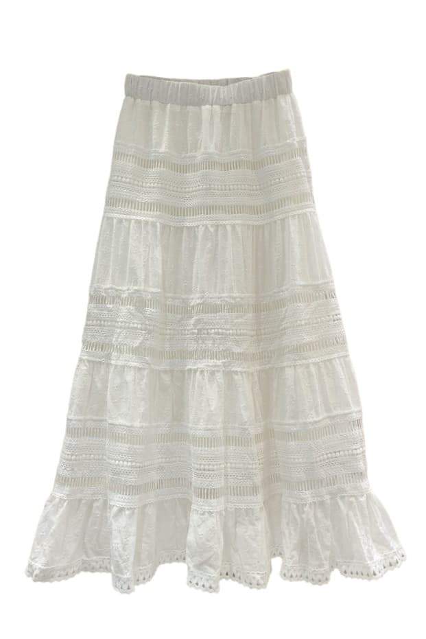 Falda Maxi con Detalles de Encaje