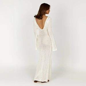 Vestido Bohemio Fluido con Detalle Tejido