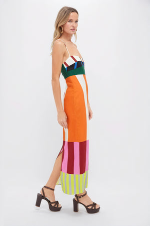 Vestido Maxi Rayas Vibrantes