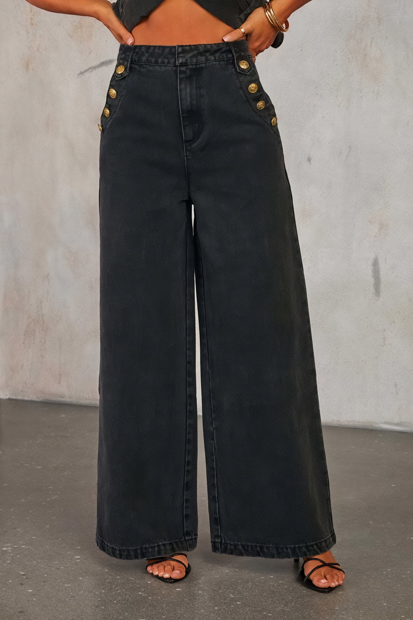 Conjunto Denim Chic: Chaleco & Pantalón Palazzo