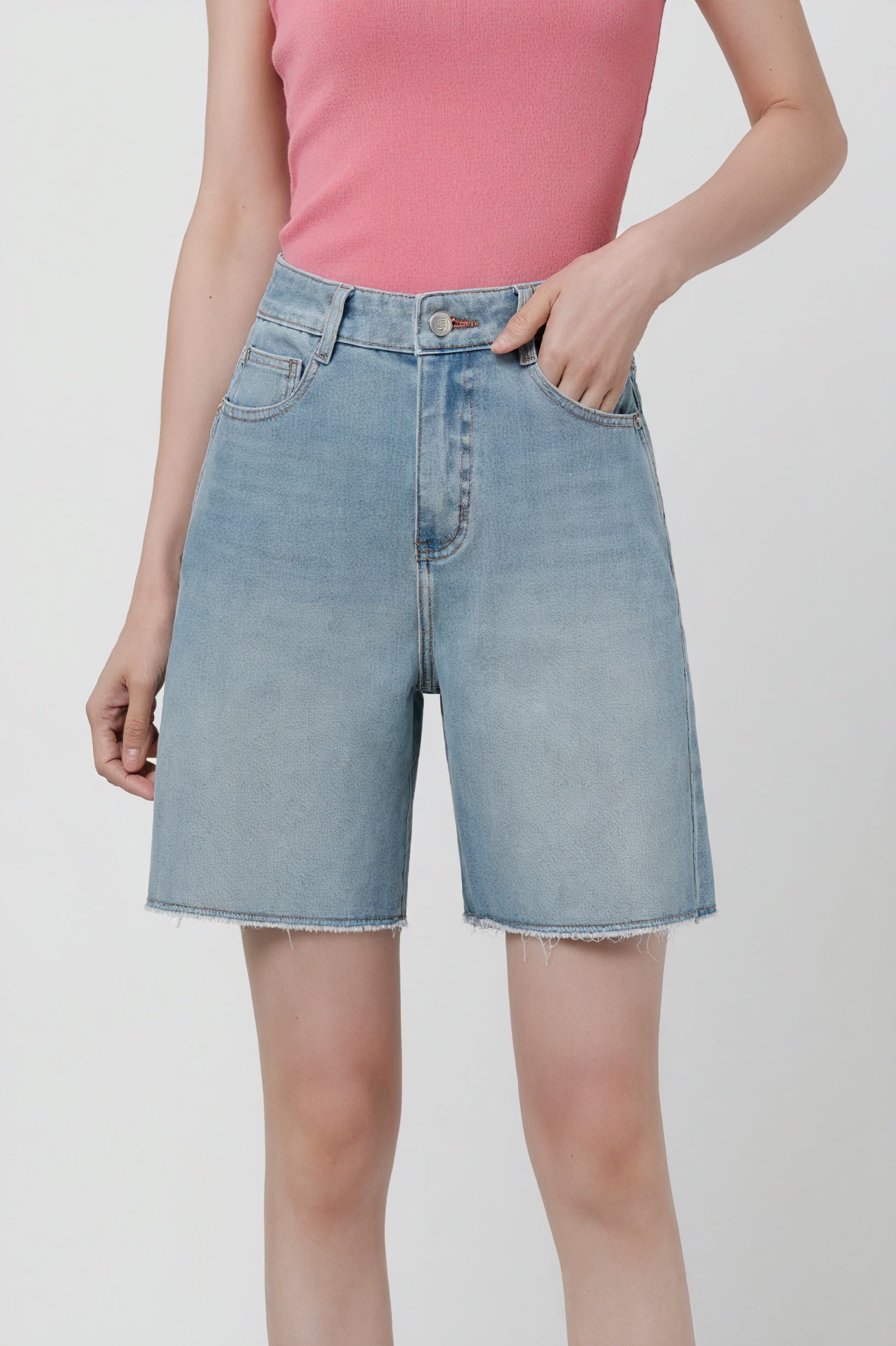 Shorts Denim Tiro Medio Relaxed