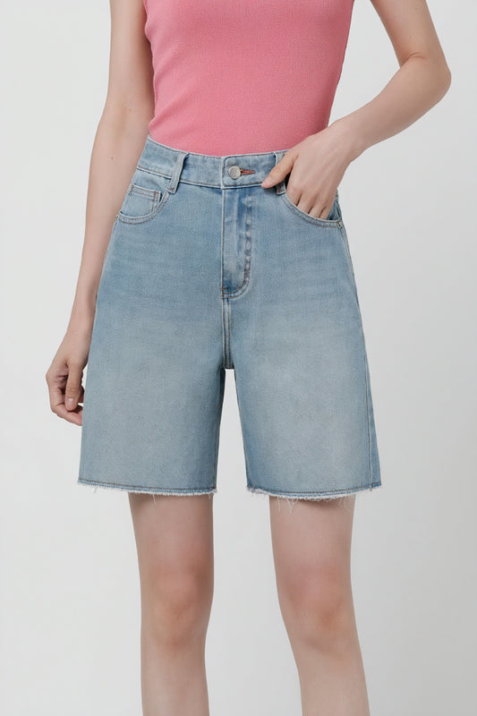Shorts Denim Tiro Medio Relaxed