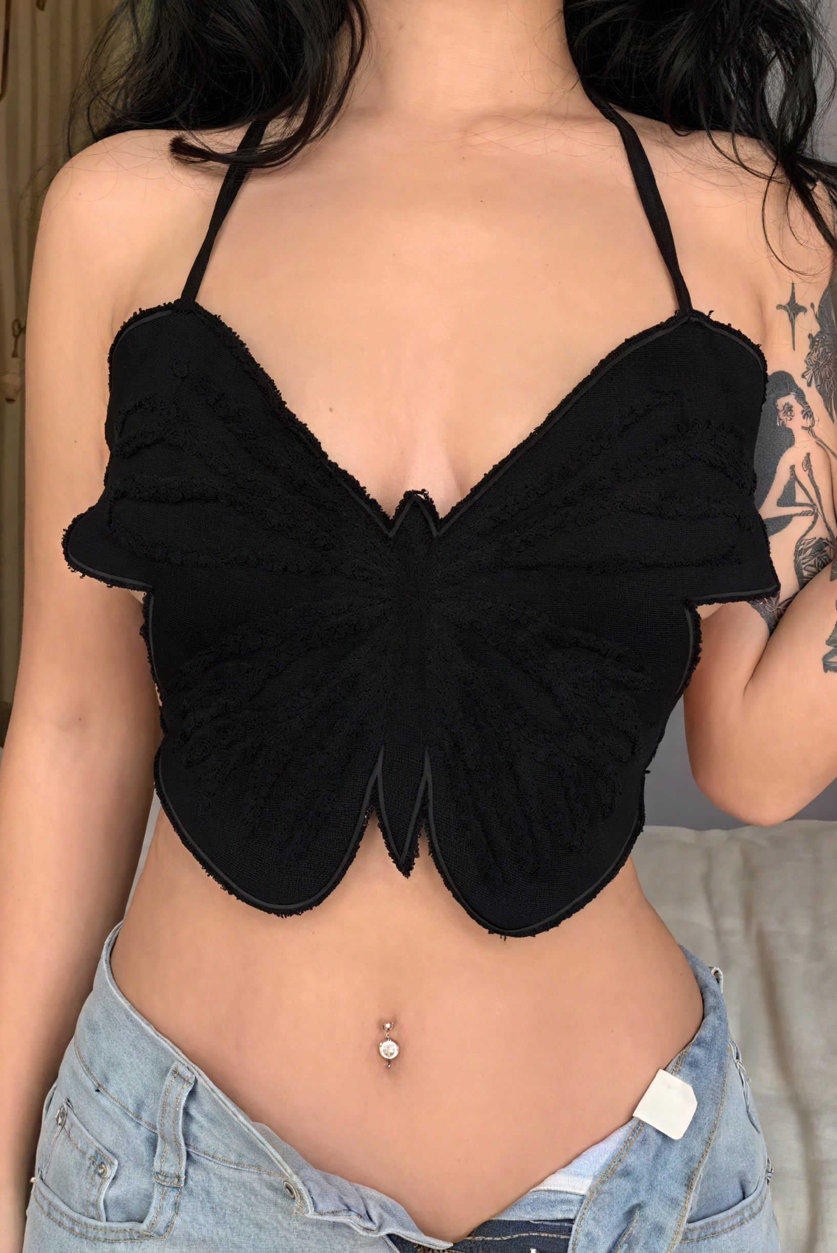 Top Mariposa Texturizado con Tirantes