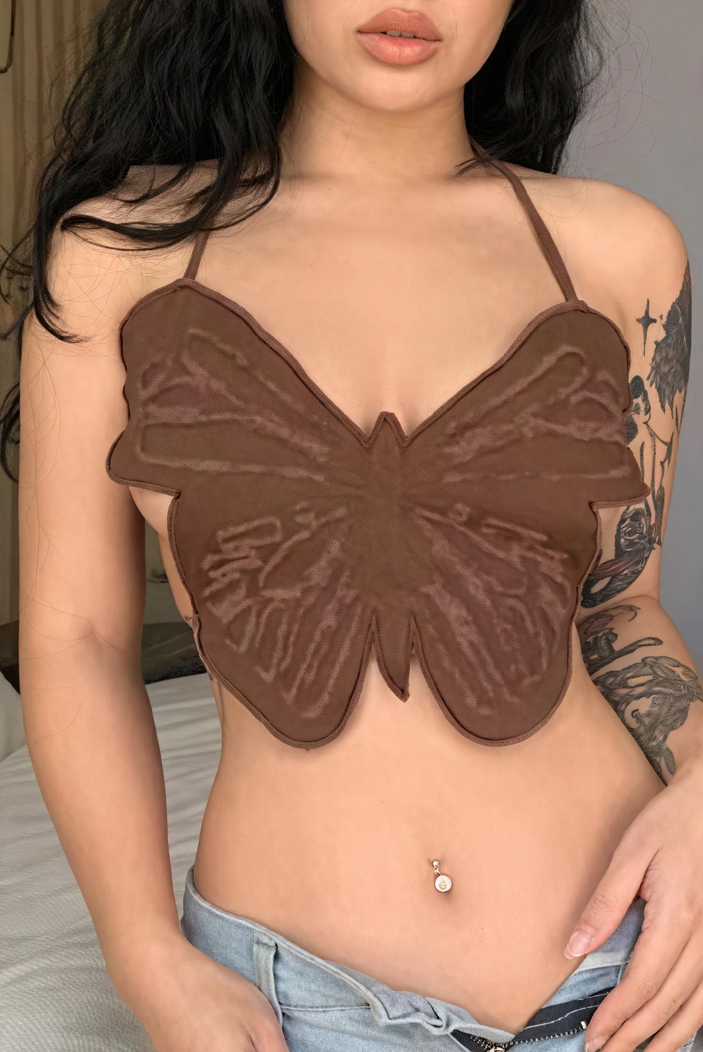 Top Mariposa Texturizado con Tirantes