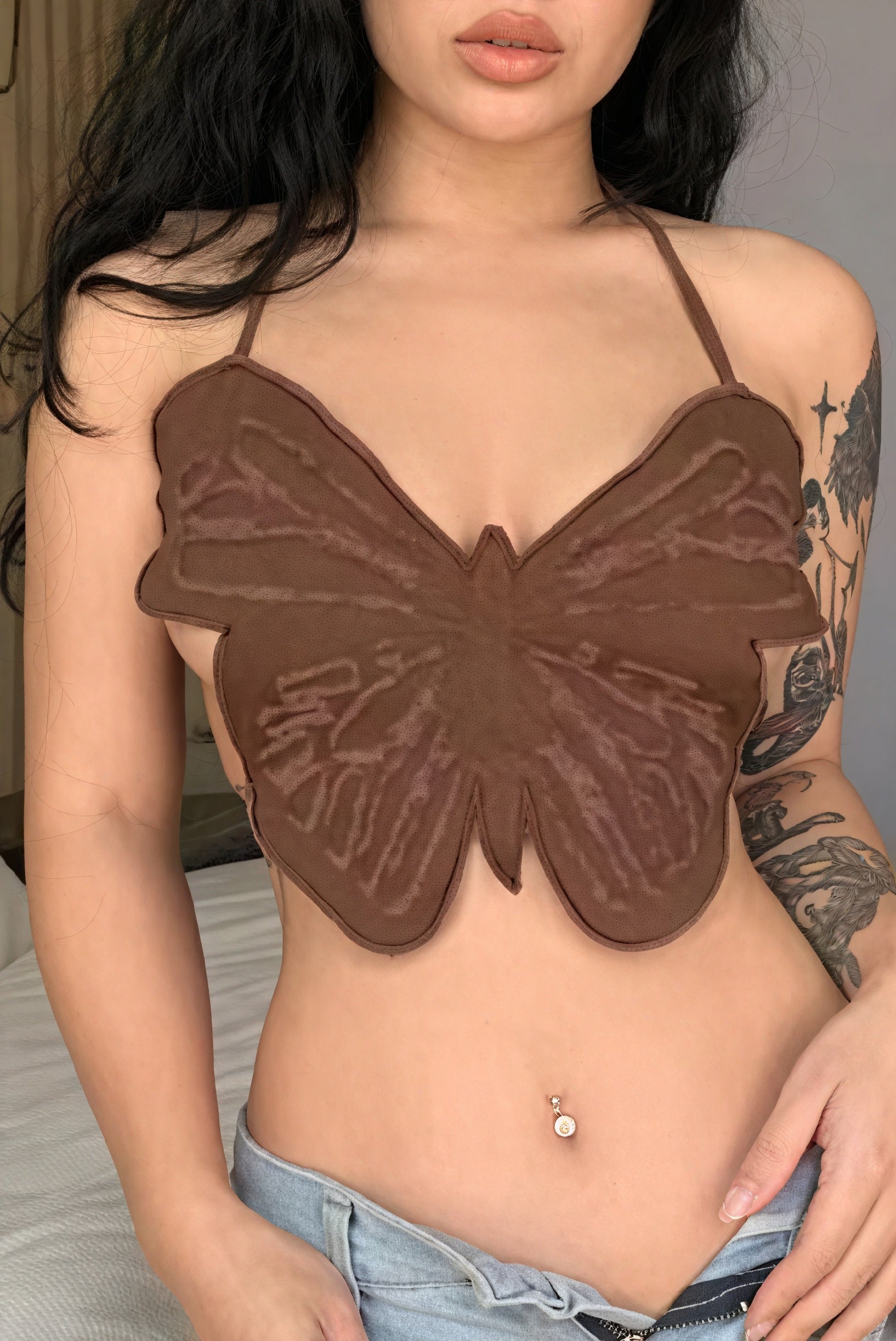 Top Mariposa Texturizado con Tirantes