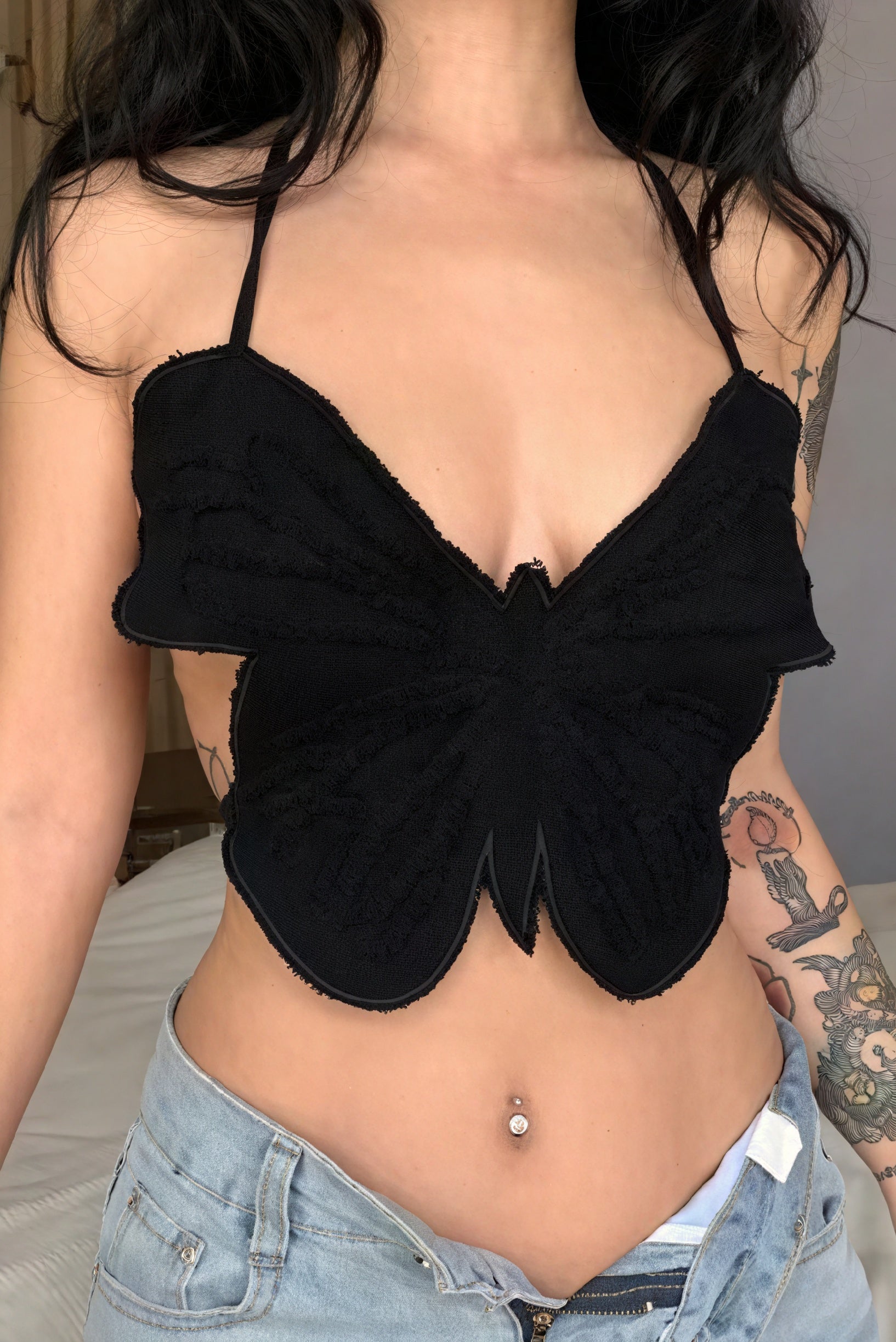 Top Mariposa Texturizado con Tirantes
