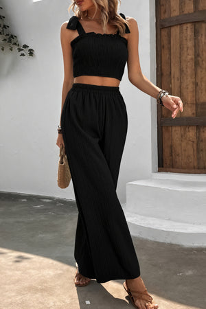 Conjunto Top y Pantalón Palazzo Texturizado