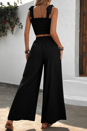 Conjunto Top y Pantalón Palazzo Texturizado