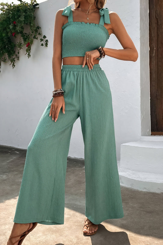 Conjunto Top y Pantalón Palazzo Texturizado