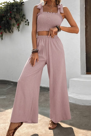 Conjunto Top y Pantalón Palazzo Texturizado