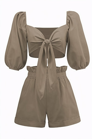 Conjunto Chic Top Corto y Shorts Cintura Alta