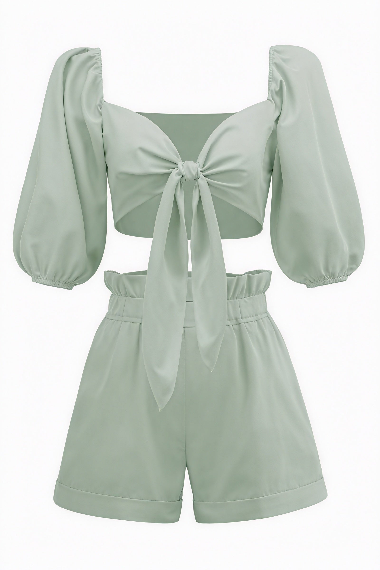 Conjunto Chic Top Corto y Shorts Cintura Alta