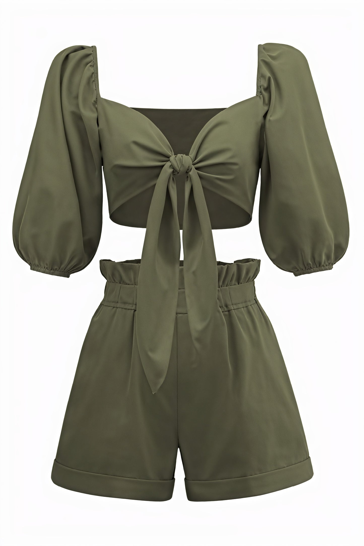 Conjunto Chic Top Corto y Shorts Cintura Alta