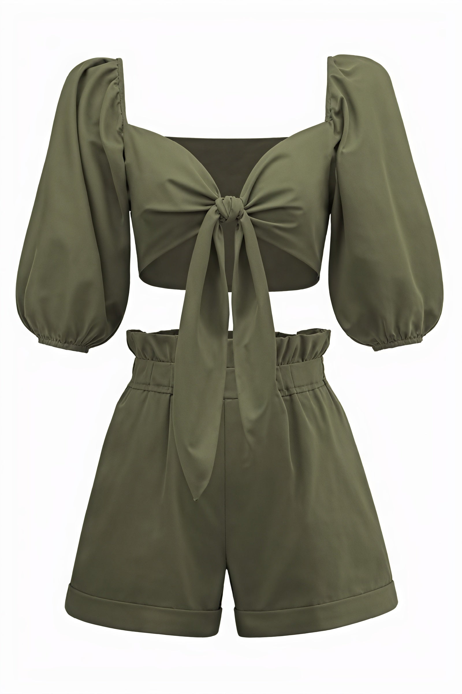 Conjunto Chic Top Corto y Shorts Cintura Alta