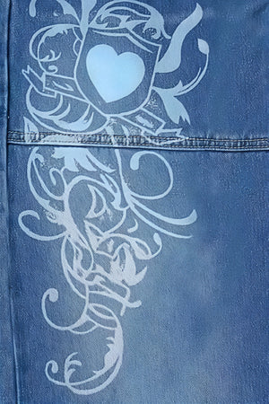 Vaqueros Baggy de Tiro Alto con Diseño Floral