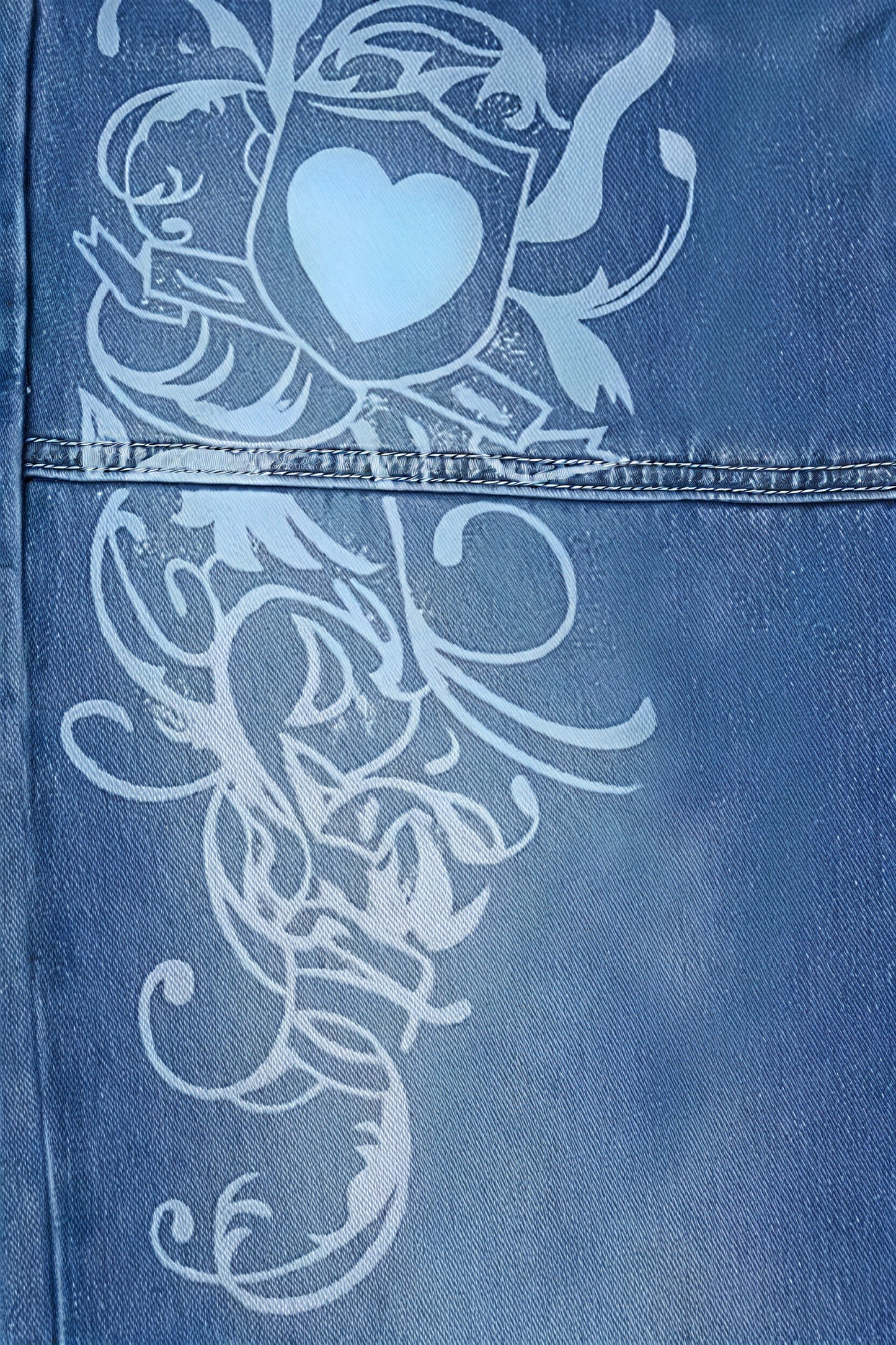 Vaqueros Baggy de Tiro Alto con Diseño Floral