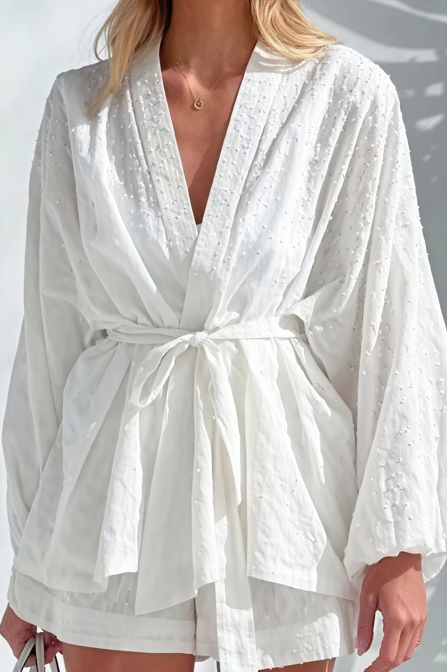 Kimono Texturizado con Cinturón a Juego