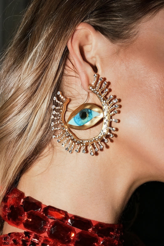 Pendientes Ojo Cristalino - Elegancia Artística