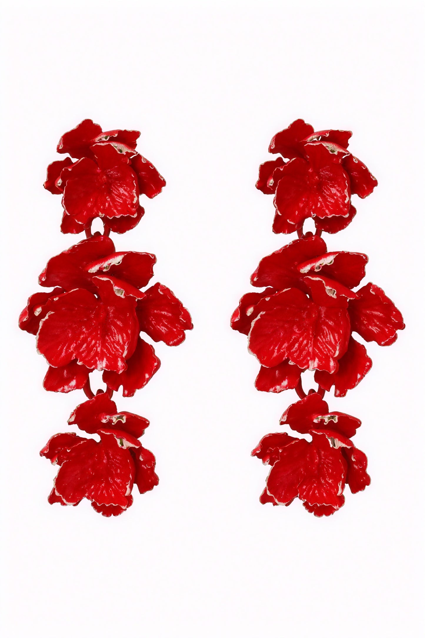 Elegantes Pendientes Florales Esculturales