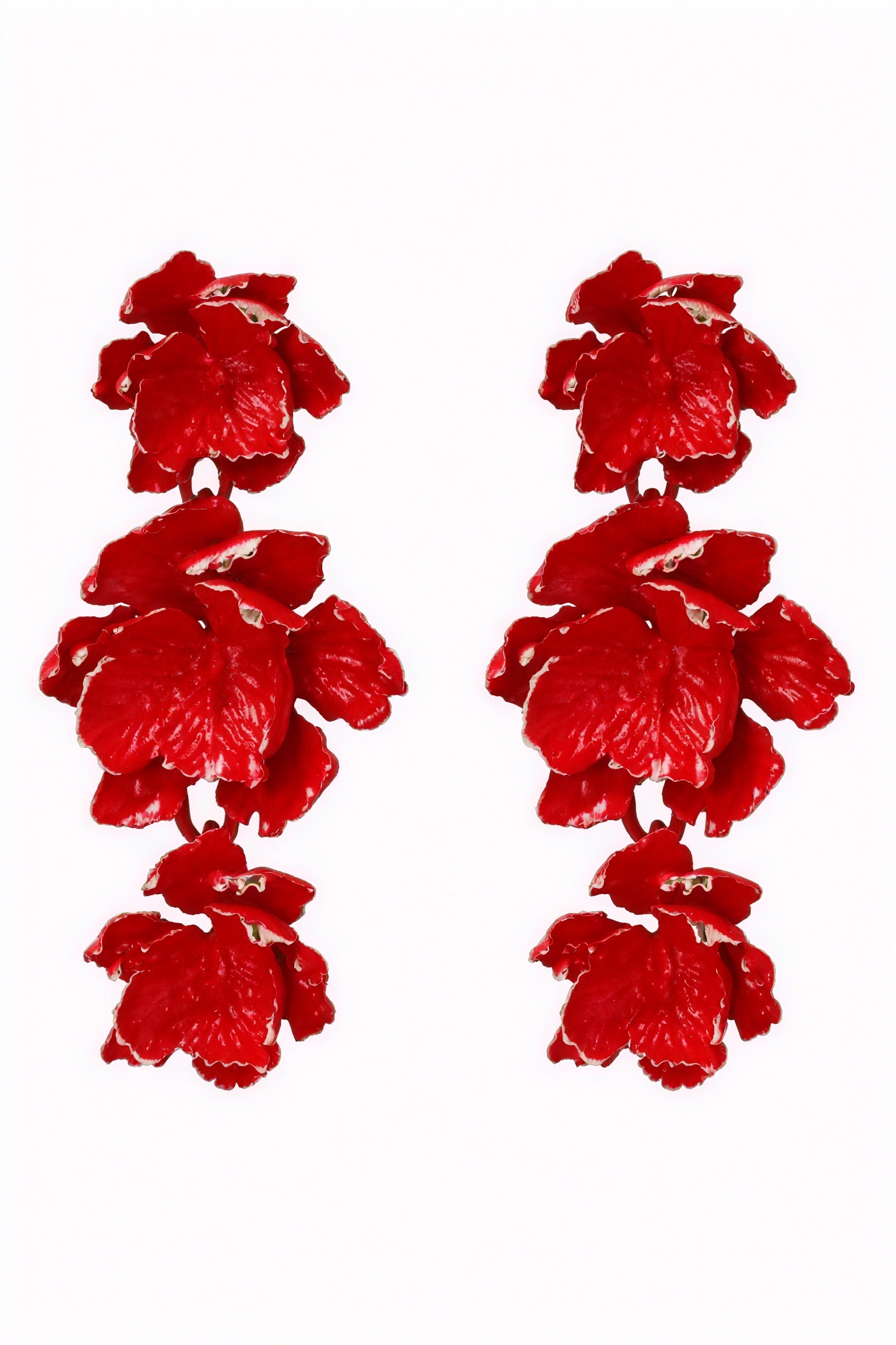 Elegantes Pendientes Florales Esculturales