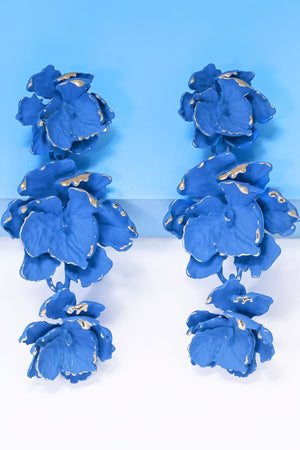 Elegantes Pendientes Florales Esculturales
