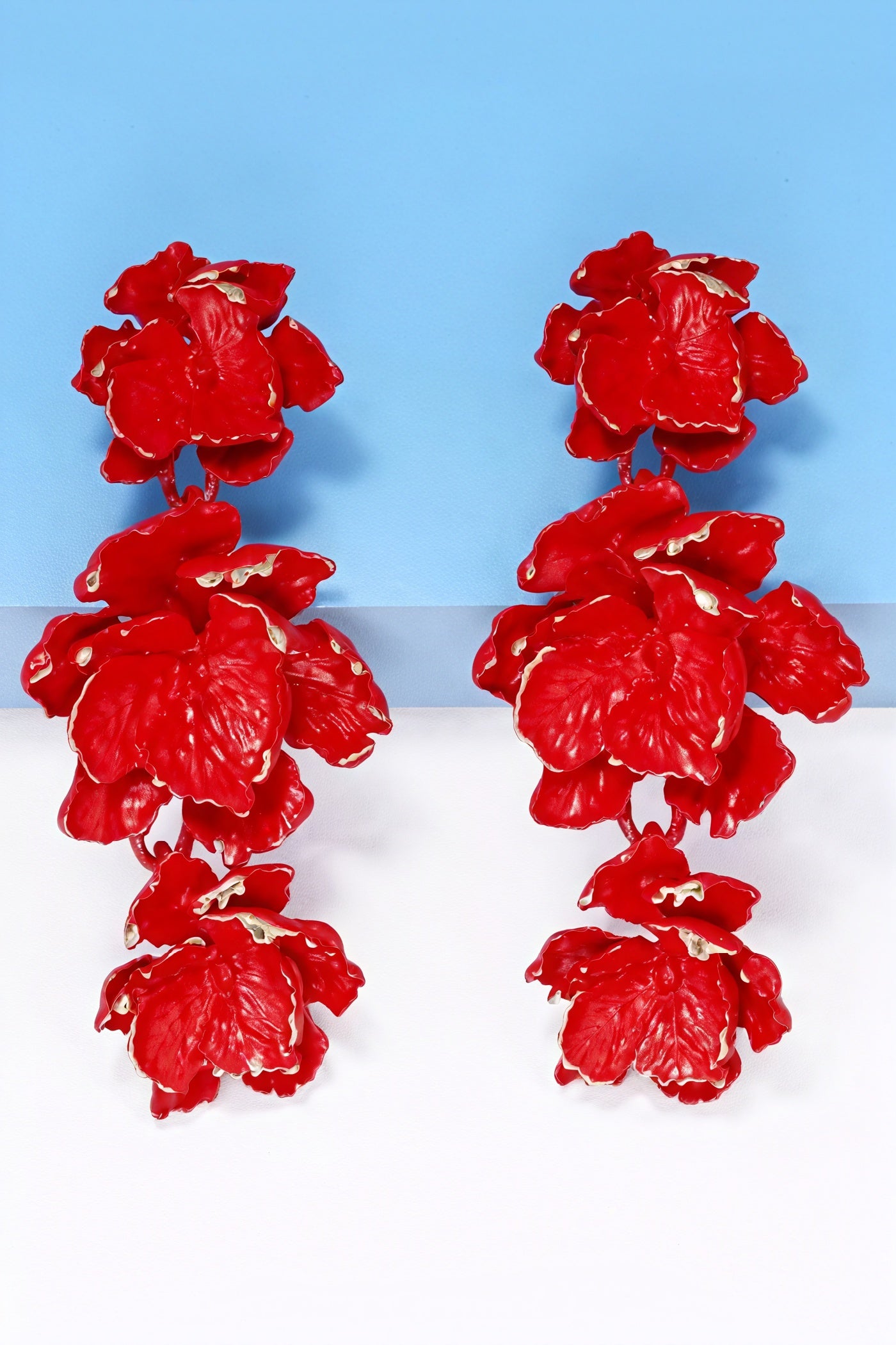 Elegantes Pendientes Florales Esculturales