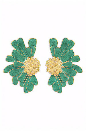 Pendientes Florales con Esmalte Artístico