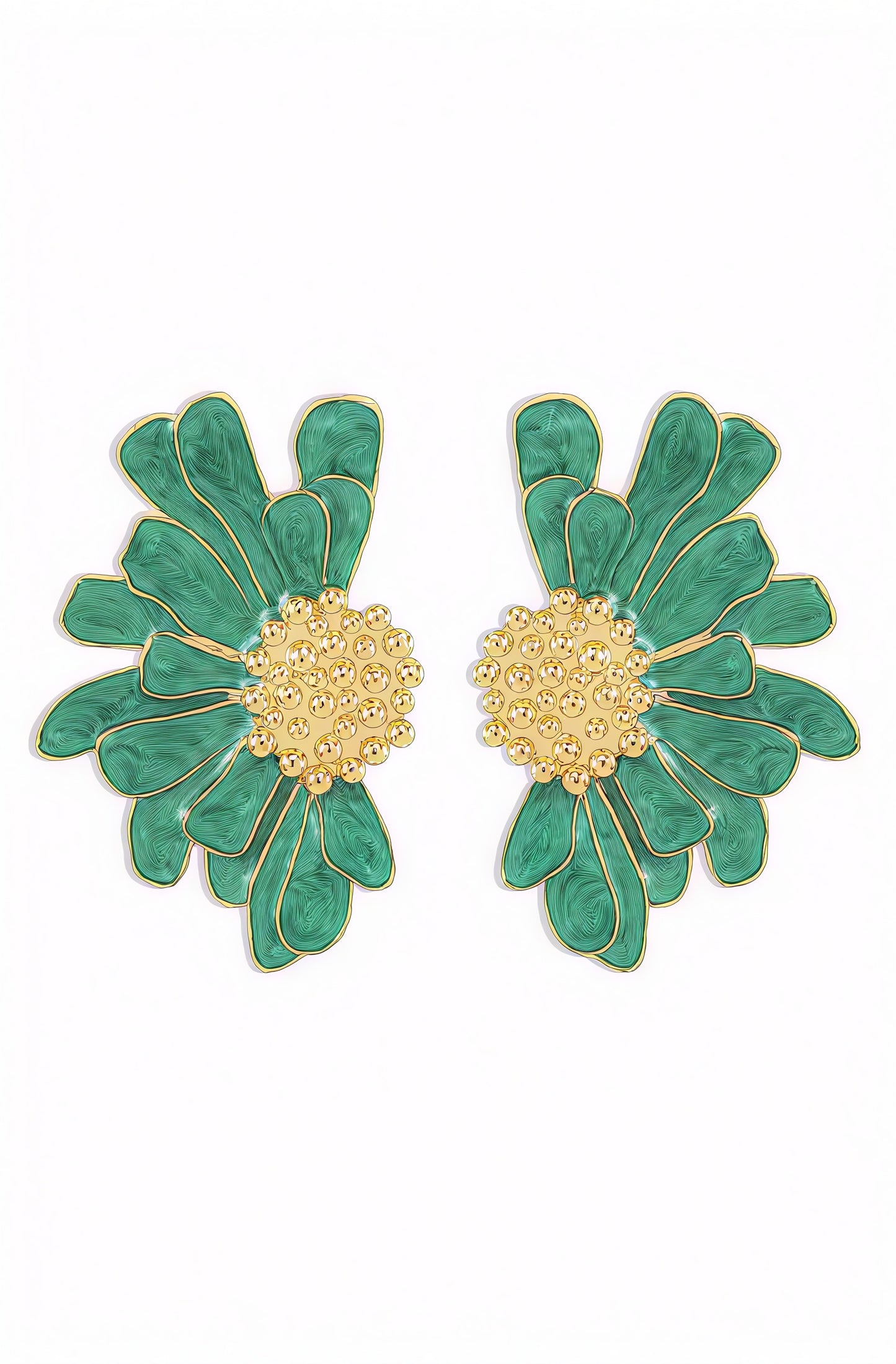 Pendientes Florales con Esmalte Artístico