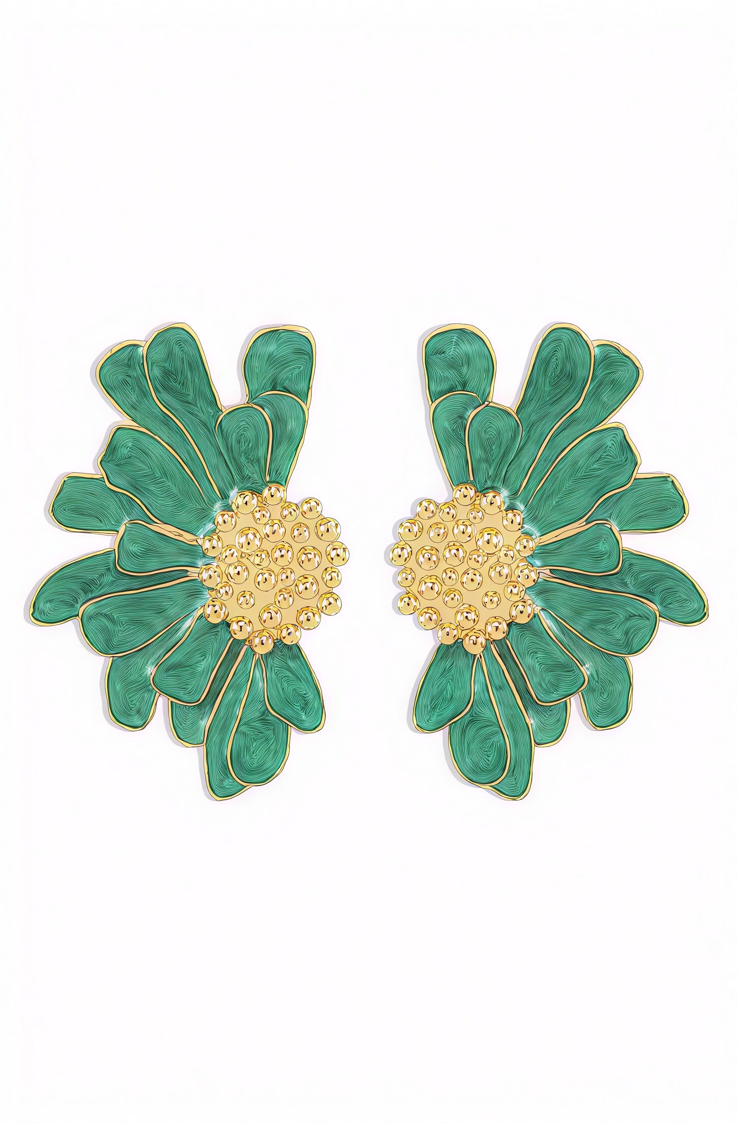 Pendientes Florales con Esmalte Artístico
