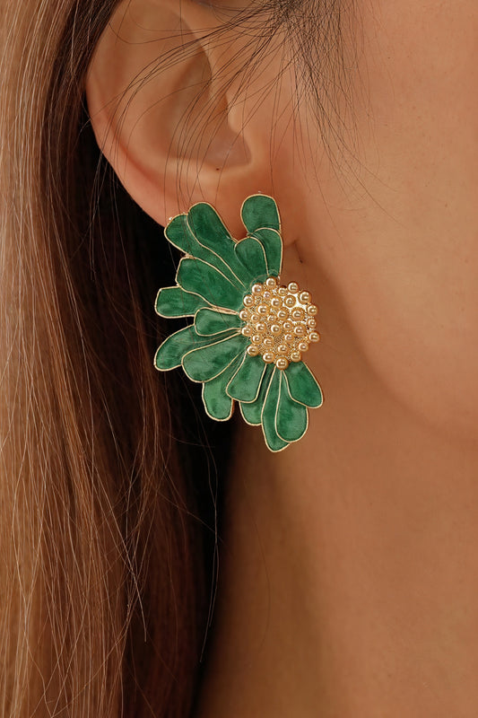 Pendientes Florales con Esmalte Artístico