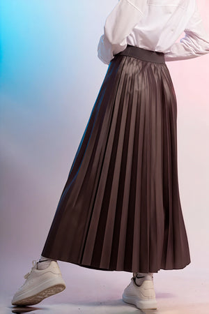 Falda Midi Plisada con Detalle de Tul