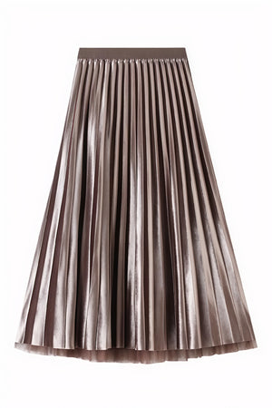 Falda Midi Plisada con Detalle de Tul