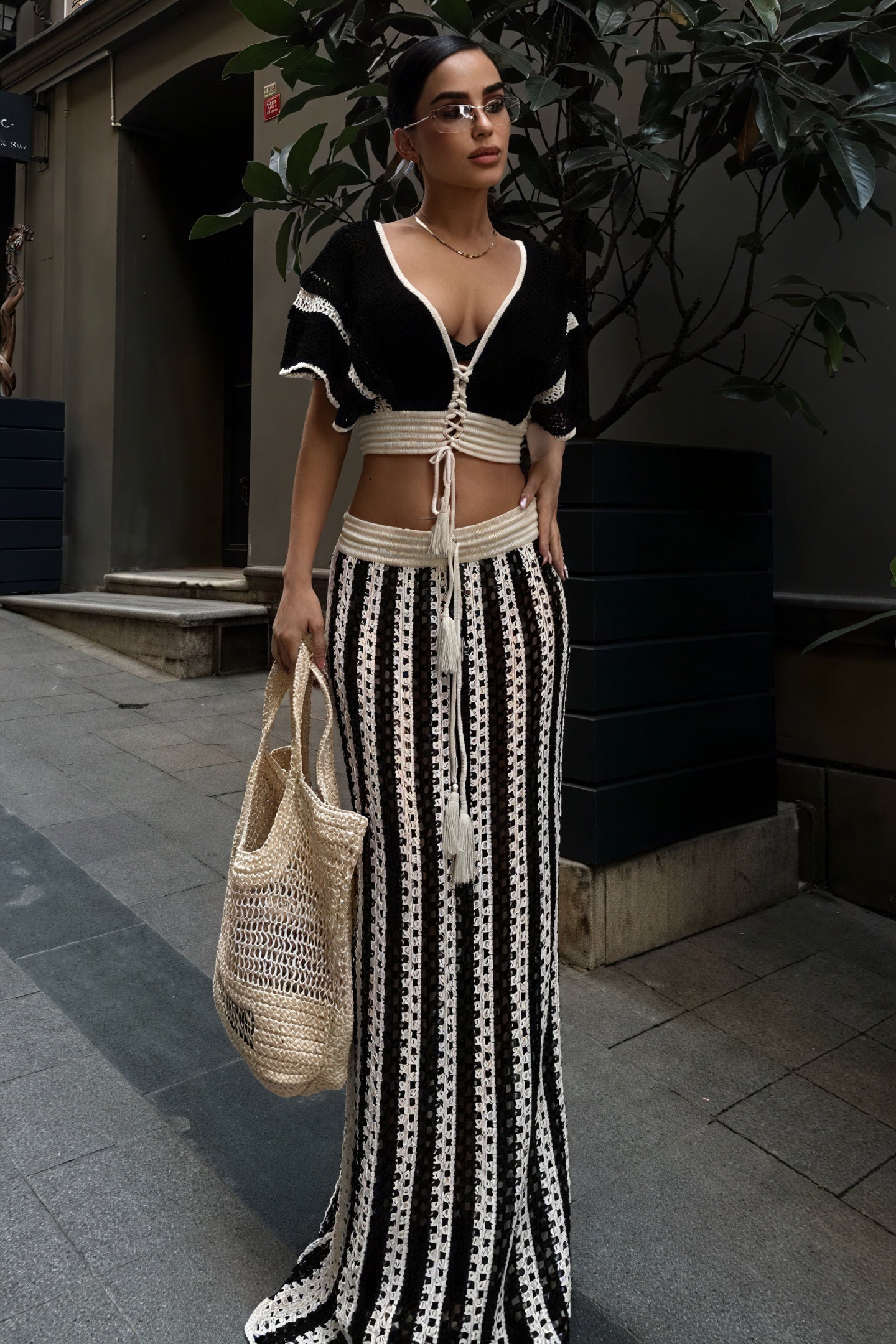 Top Crochet y Falda a Juego