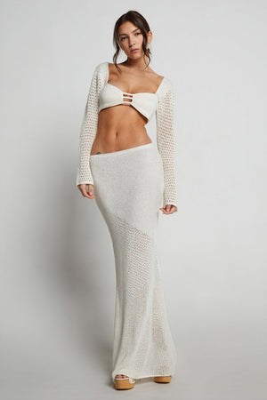 Conjunto Crochet Chic: Top y Falda Maxi