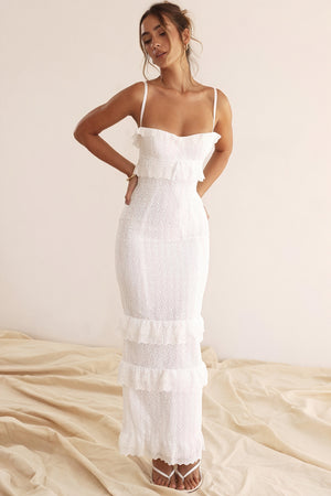 Vestido Midi Bordado con Tirantes Finos