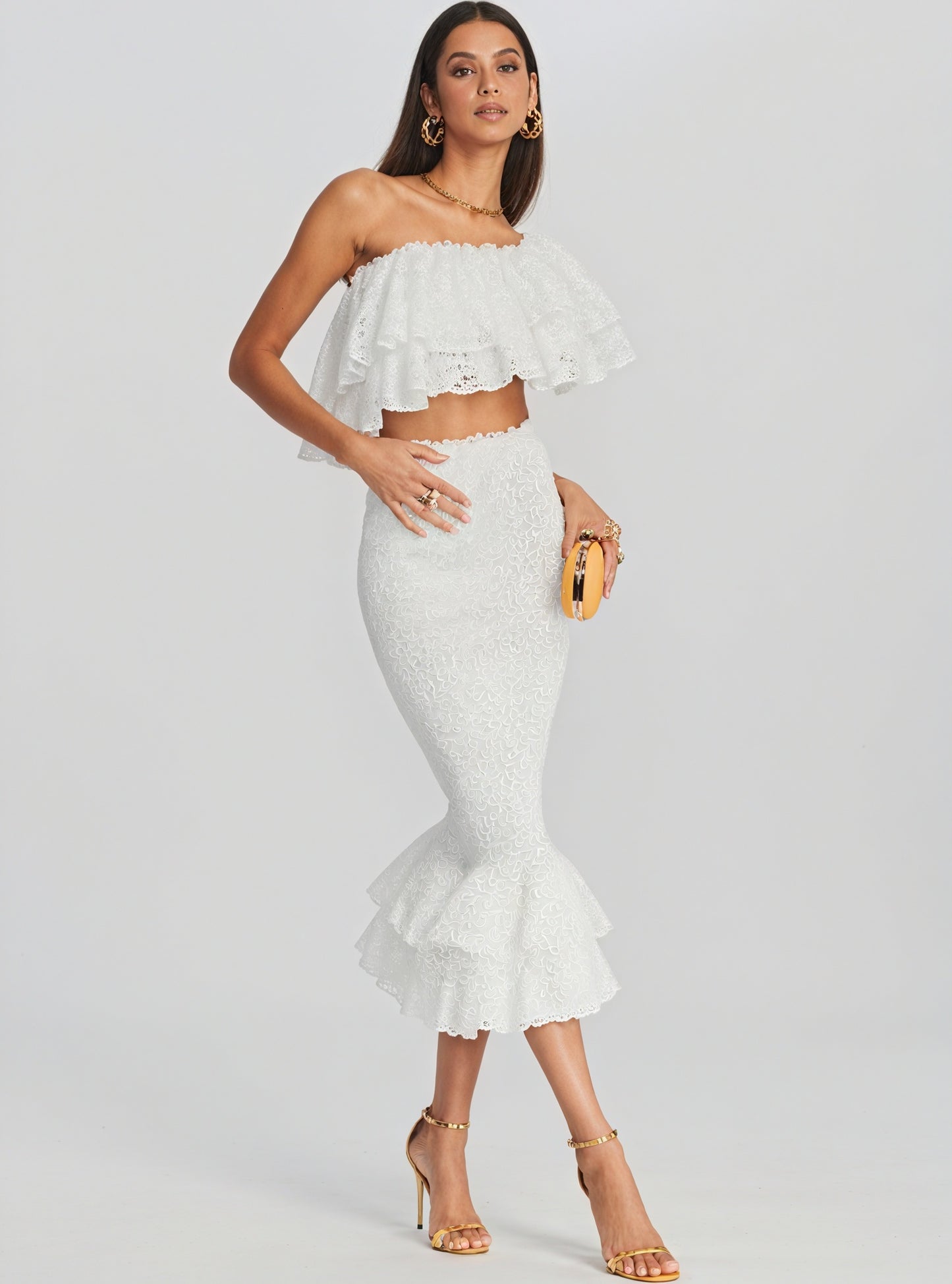 Conjunto Rústico Chic: Top Bardot y Falda Fluida