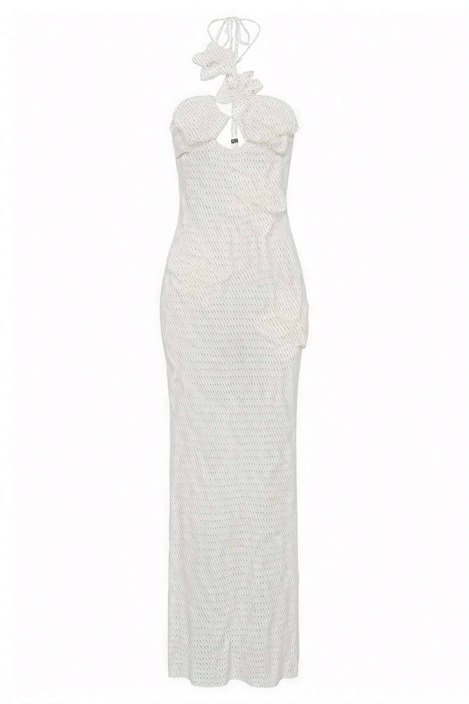 Vestido Halter con Detalles Florales Exquisitos