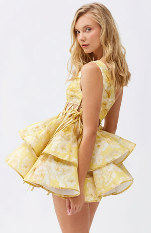 Vestido Mini Floral con Volantes