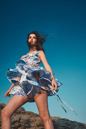 Vestido Mini Floral con Volantes