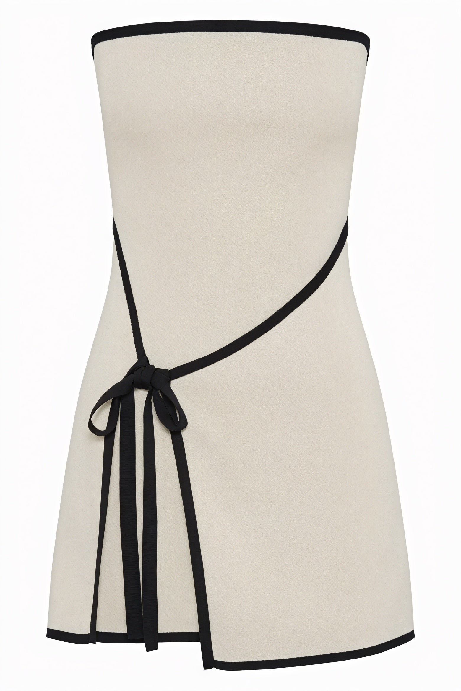 Mini Vestido Strapless Texturizado con Cinturón