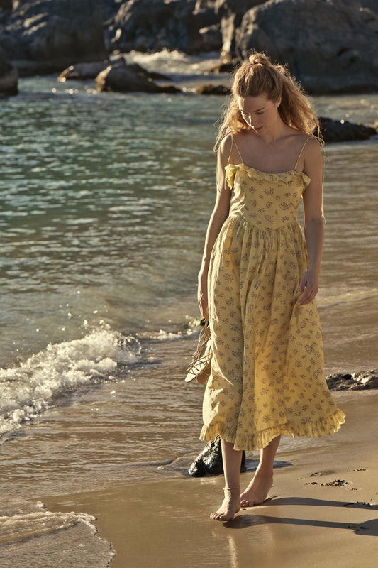 Vestido Midi Estampado Floral Romántico